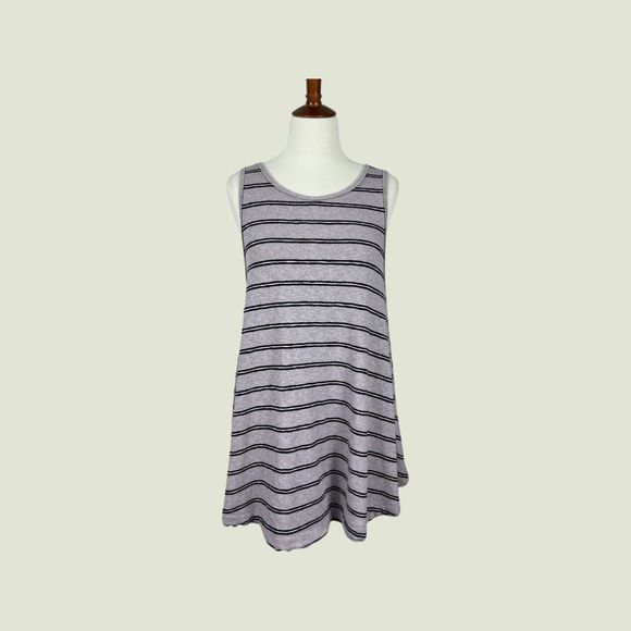 Free People Tops - Free People Garden Stripe Purple Tunic Swing Tank Top Size Small